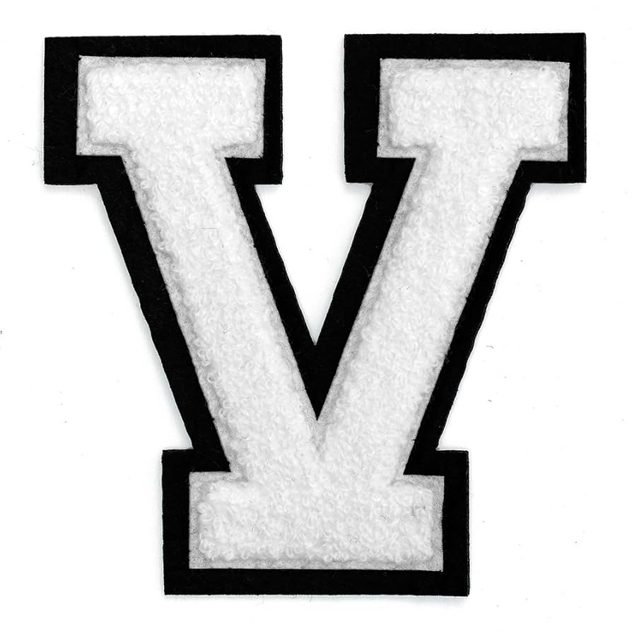 Amazon.com: Letter V - Chenille Stitch Varsity Iron-On Patch